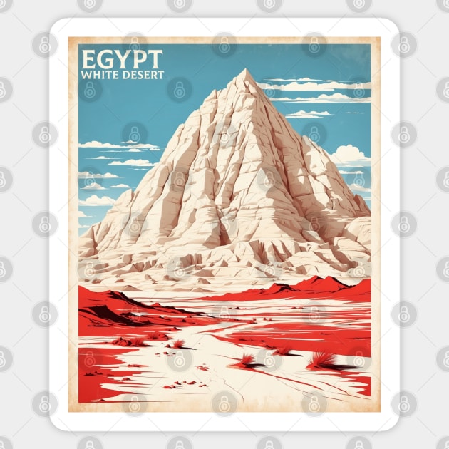 Egypt White Desert Vintage Poster Tourism Sticker by TravelersGems